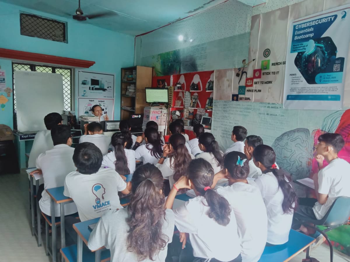 Computer lab class at VMACE Haldwani